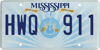 MS license plate HWQ911