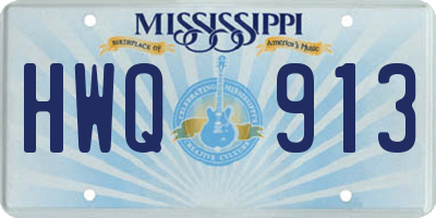 MS license plate HWQ913