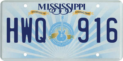 MS license plate HWQ916