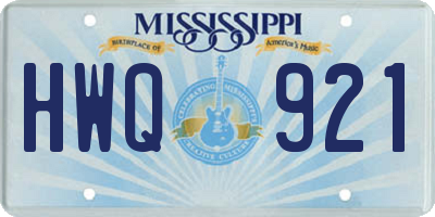 MS license plate HWQ921