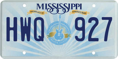 MS license plate HWQ927