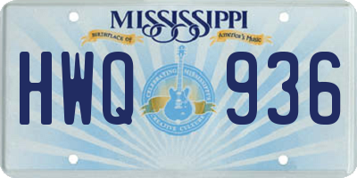 MS license plate HWQ936