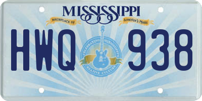 MS license plate HWQ938