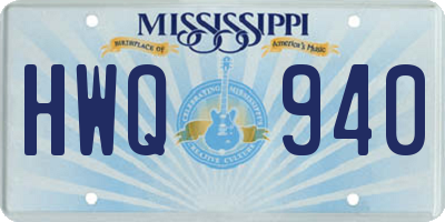 MS license plate HWQ940