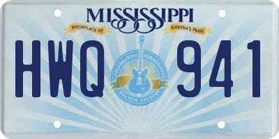 MS license plate HWQ941