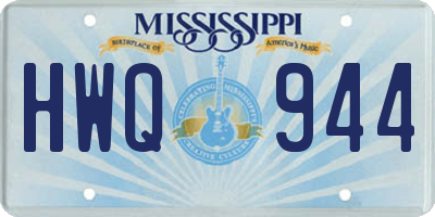 MS license plate HWQ944