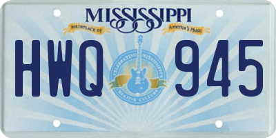 MS license plate HWQ945