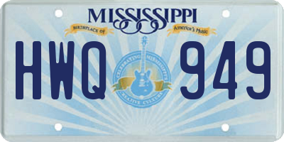 MS license plate HWQ949