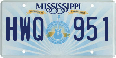 MS license plate HWQ951