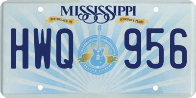 MS license plate HWQ956