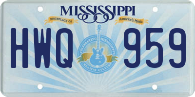 MS license plate HWQ959
