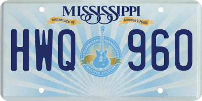 MS license plate HWQ960