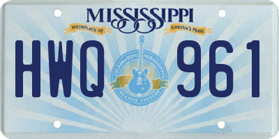 MS license plate HWQ961