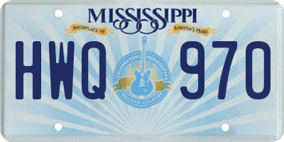 MS license plate HWQ970