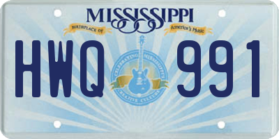 MS license plate HWQ991