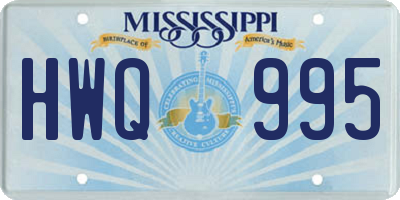 MS license plate HWQ995