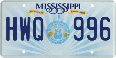 MS license plate HWQ996