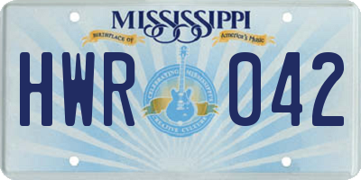 MS license plate HWR042