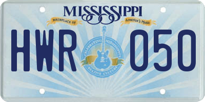 MS license plate HWR050