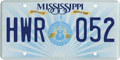 MS license plate HWR052