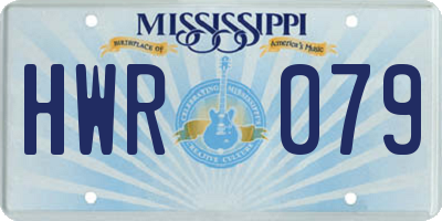 MS license plate HWR079