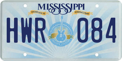 MS license plate HWR084
