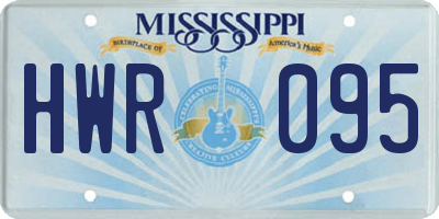 MS license plate HWR095