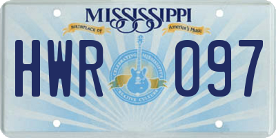 MS license plate HWR097