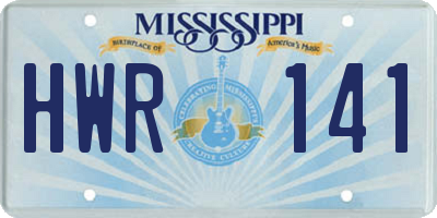 MS license plate HWR141