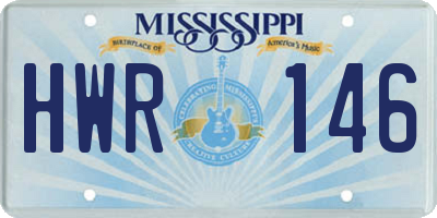 MS license plate HWR146