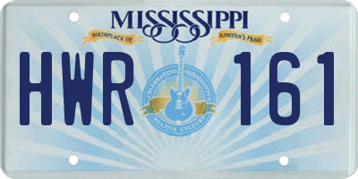 MS license plate HWR161