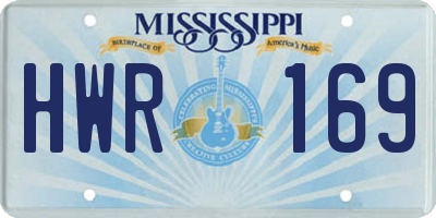 MS license plate HWR169