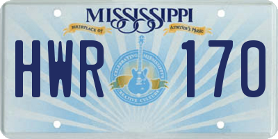 MS license plate HWR170