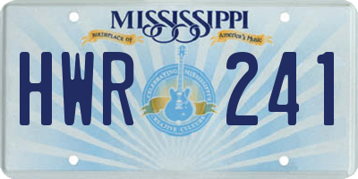 MS license plate HWR241