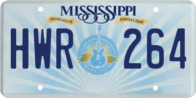 MS license plate HWR264
