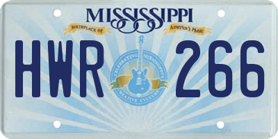 MS license plate HWR266