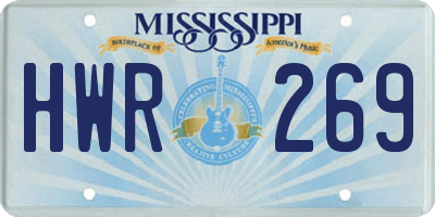MS license plate HWR269