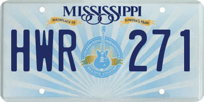 MS license plate HWR271