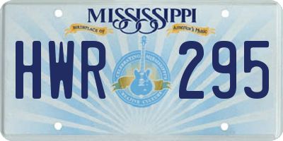 MS license plate HWR295