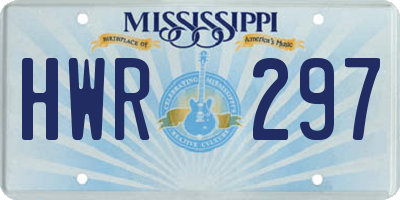 MS license plate HWR297