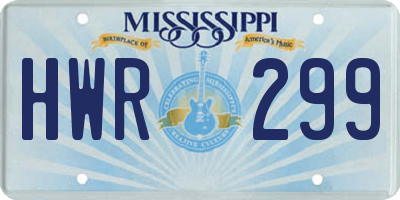 MS license plate HWR299