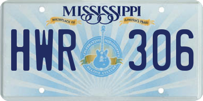 MS license plate HWR306