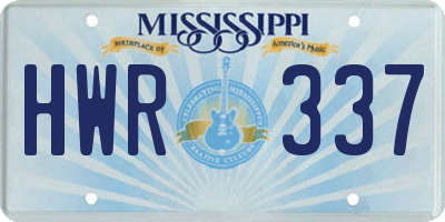 MS license plate HWR337
