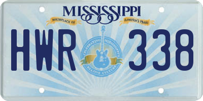 MS license plate HWR338