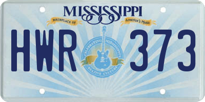 MS license plate HWR373