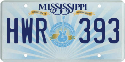 MS license plate HWR393