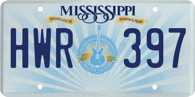 MS license plate HWR397