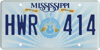 MS license plate HWR414
