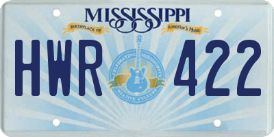 MS license plate HWR422