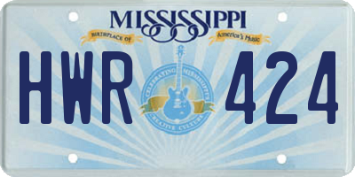 MS license plate HWR424